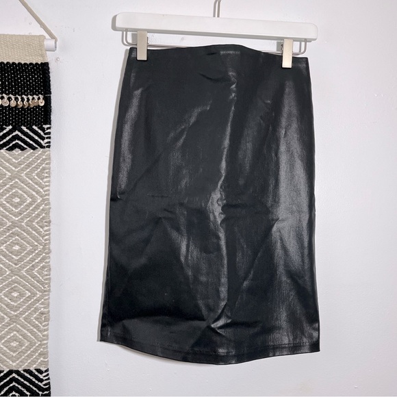 All Saints Dresses & Skirts - All saints black faux leather zip back mini skirt